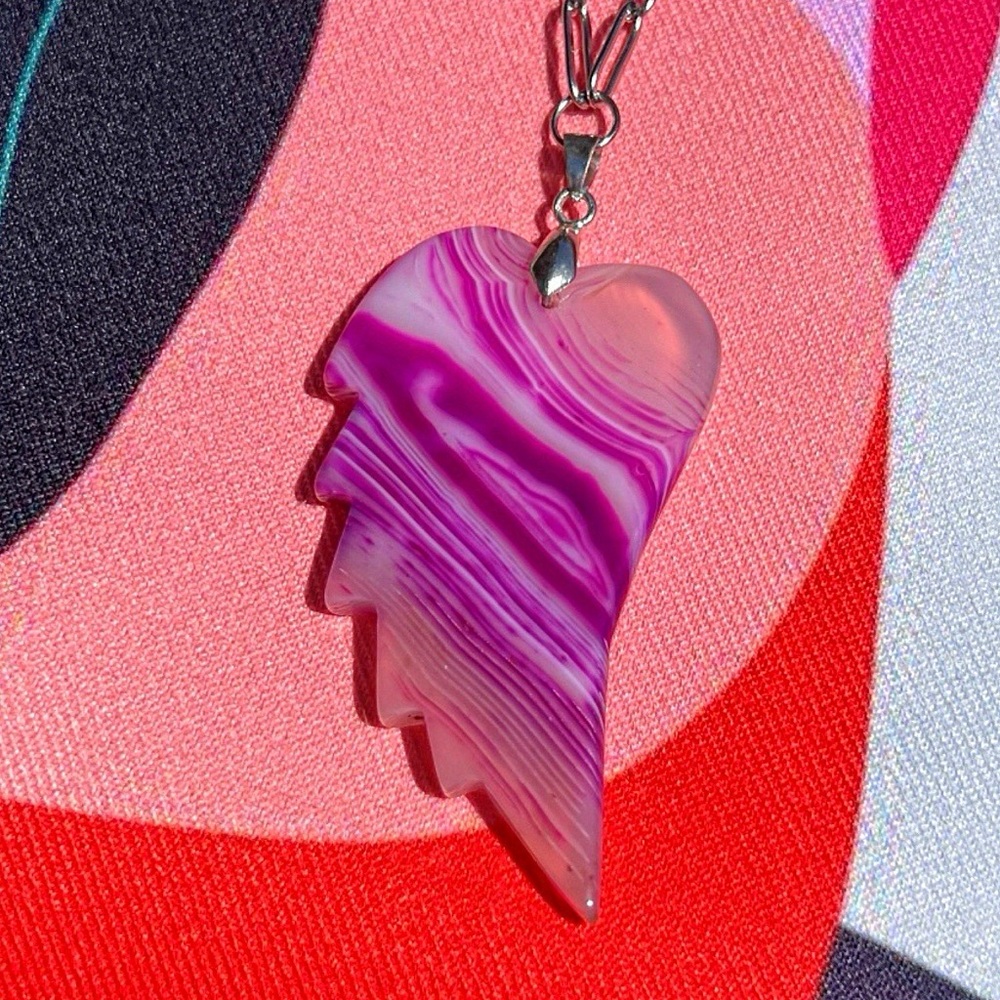 Pink Dragon Wing Pendant